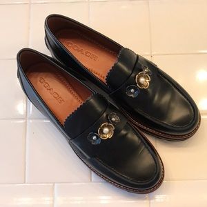 Coach Black Leather Loafers Size 10